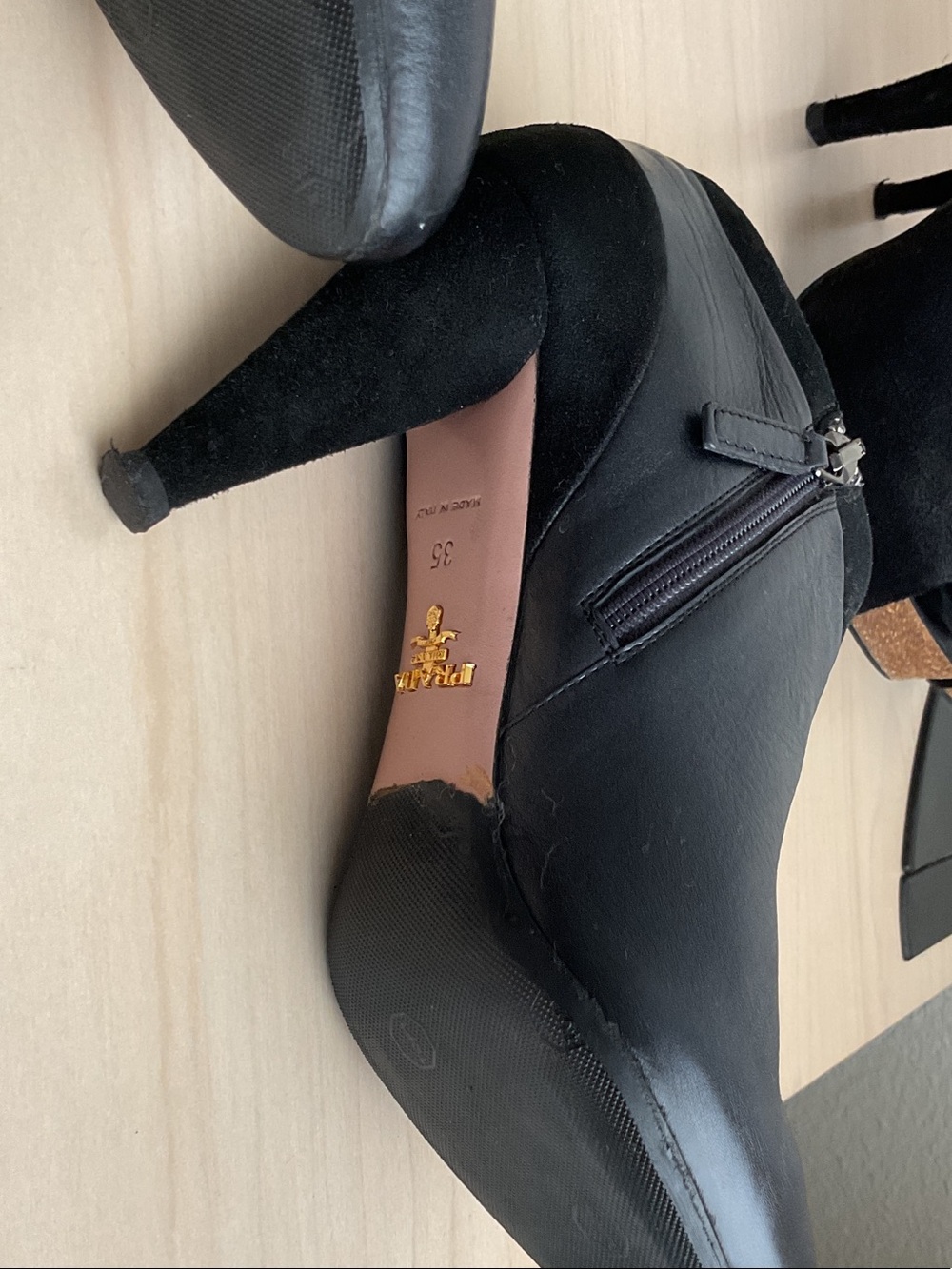 Black Women's Leather Ankle Boots - Classic High Heel - Picture 6 of 11